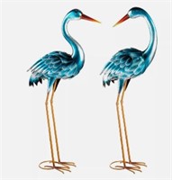 Steel Blue Weather Resistant Heron Statue Pair