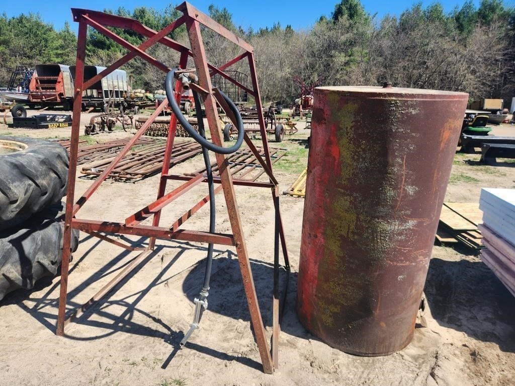 Fuel barrel on stand