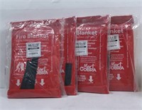 New Lot of 4 Fire Response Fire Blanket 40”x40”