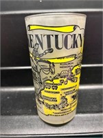Vintage RARE Frosted KENTUCKY Map Glass