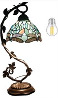 $120 WERFACTORY Tiffany Lamp  Blue Stained Glass
