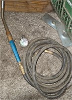 Acetylene turbo torch kit with tip, hose, and gaug