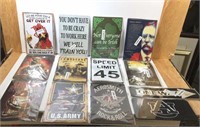New Lot of 14 Metal Signs