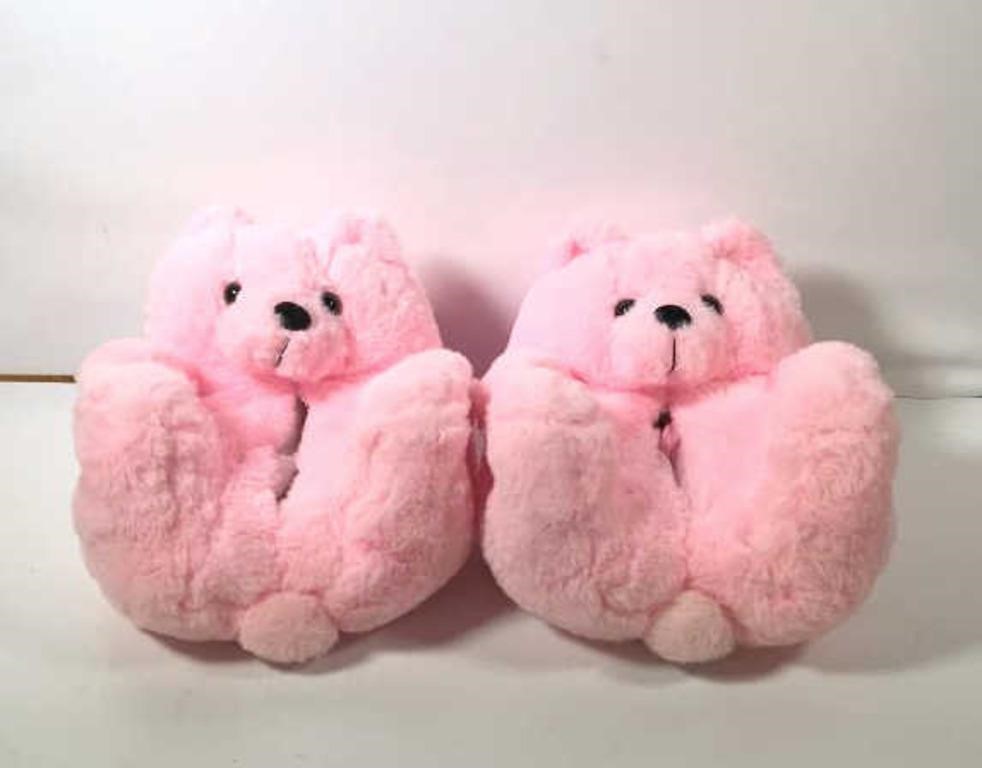 New Pink Bear Slippers