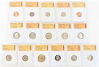 SGS GRADED MIXED COIN LOT WITH PROOF COINS
