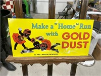 Embossed Metal GOLD DUST BLACK Baseball Sign