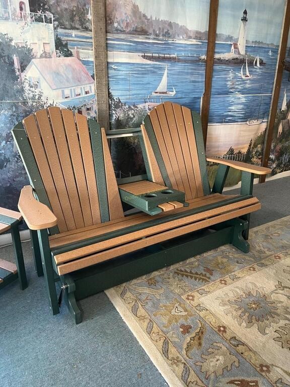 Poly Lumber Adirondack glider 6' wide with fold do