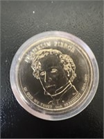 Franklin Pierce 12 uncirculated, dollar coins