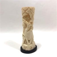 Vintage Carved Bone Asian Oriental Vase