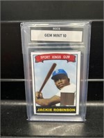 Jackie Robinson Bat Card Graded Gem Mint 10