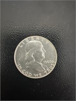 1960 Franklin half dollar 90% silver