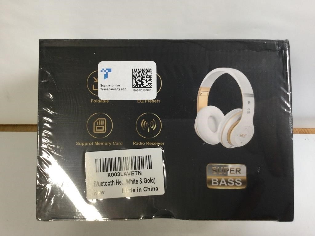 New Bluetooth Headset 
White & Gold
