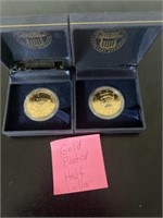 Gold plated half dollar coins