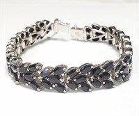 Silver Sapphire 7.5" Bracelet