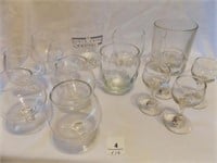 Barware Bar glasses-13 glasses, 1 creamer