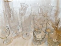 Barware Bar glasses-13 glasses, 5 are crystal