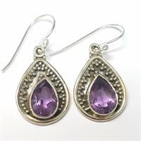 Silver Amethyst Earrings