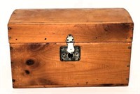 Wooden Trunk Style Jewelry Box with Tray