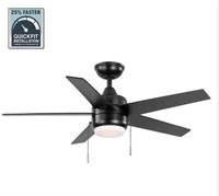 44” LED Indoor/ Outdoor Matte Black Ceiling Fan