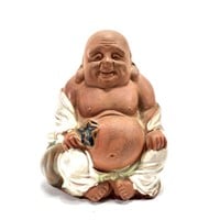 Vintage Terra Cotta Ceramic Buddha Figurine