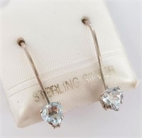 Silver Aquamarine Earrings