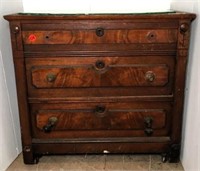Antique Three Drawer Nightstand with Mirrored