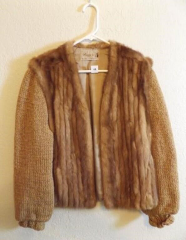 Susan Furriers OKC fur vest w/ sweater sleeves