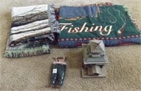 Fishing Themes birdhouse, fishing throw