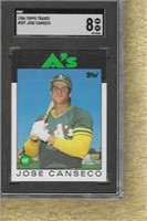 1986 Topps Traded Jose Canseco SGC 8