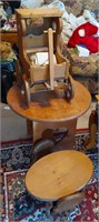 Wood Doll Table/2 chairs,  Wagon&Heart Wood Table