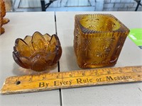 Vintage Amber Candle Holders