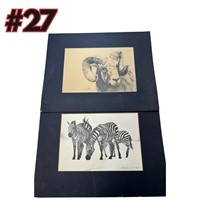 Zebra & Ram Art- 1974 Signed/Numbered