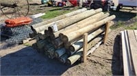 Bunk of wooden fence posts