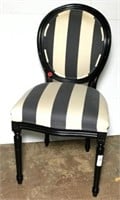 Striped Upholstered Balloon Back Chair