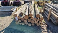 Bunk of wooden posts 7 +/- feet