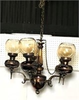 Metal Light Fixture with Glass Shades