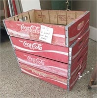 4 Wood Coca-Cola Crates