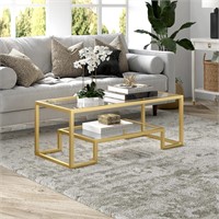 Henn&Hart 45 Brass Rectangular Coffee Table