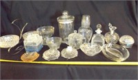 Misc. glass, sugar bowl, lidded canister