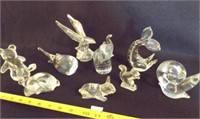 Crystal type figurine paper weights-animals