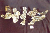 Crystal type figurine paper weights-animals