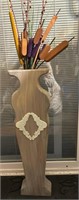 Handmade wooden free standing vase 2 ft1in tall