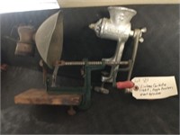 Vintage Carbide Light, Apple Peeler, Meat Grinder