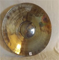 18½" glass ribbed gold bowl, gold painted