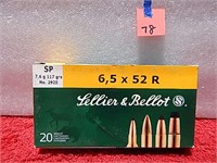 Sellier & Bellot 6.5x52R 117gr SP 20rnds