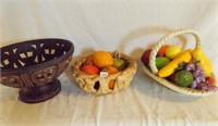 Ceramic Fruit in bowl-all ceramic, bread bowl,
