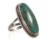 Green Turquoise Unmarked Ring 3.8g TW