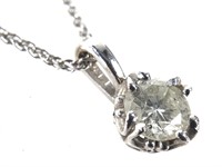 14K WG & Diamond Pendant on 15" L Necklace