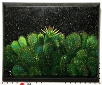 Cactus Painting on Board signed L.S. Morone
