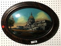 Reverse Glass Painting of US Capital